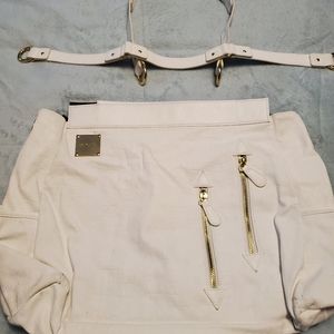 MICHE Angie white crocodile print soft leather